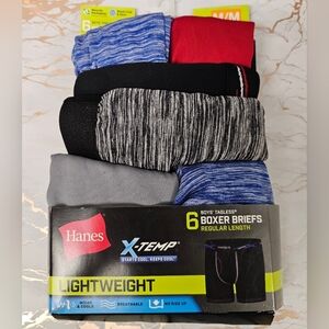 Hanes X-Temp Boys' Boxer Briefs - Black, Blue, Gray, Red. 6 PACK